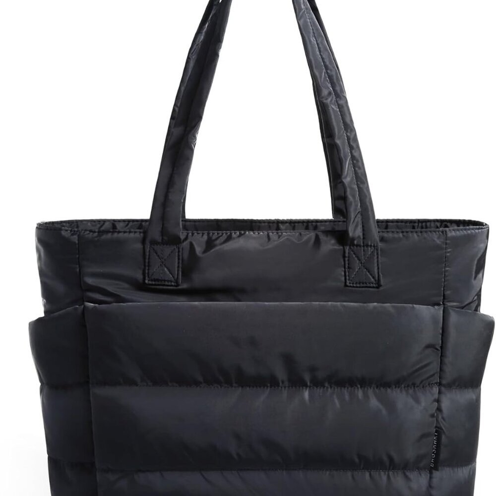 Tote Bag for Women, Lightweight Puffy Tote Bag with Compartments Quilted Shoulde